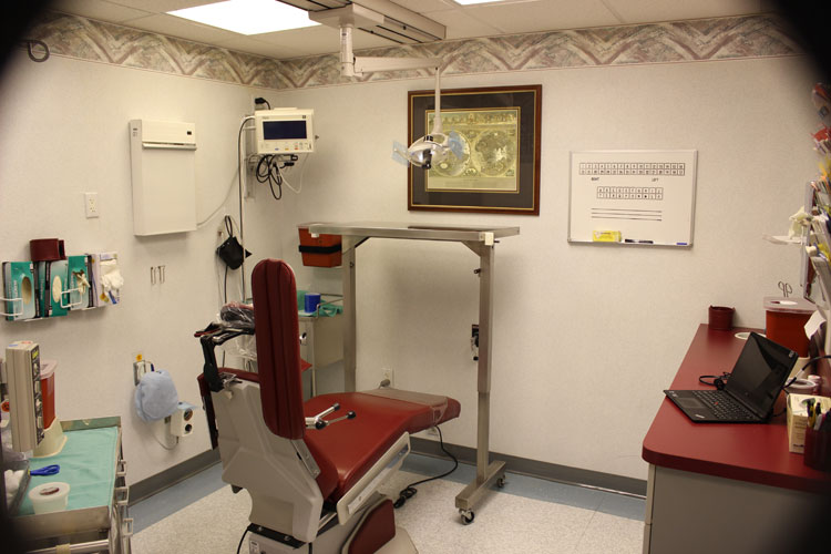 Interior oral surgery practice photo: Patient chair & treatment room at Oral & Maxillofacial Surgery Center in Warminster PA