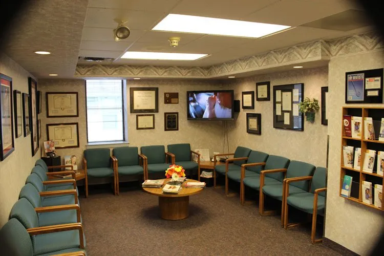 Interior oral surgery practice photo: Reception room and chairs for Oral & Maxillofacial Surgery Center in Warminster PA